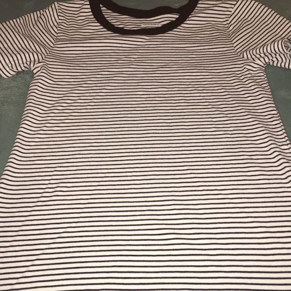 Striped form fitting tee shirt